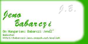 jeno babarczi business card